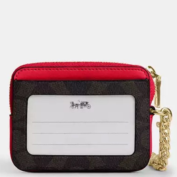 Coach Zip Card Case In Signature Canvas nwt in packaging - Picture 2 of 4